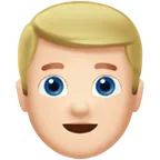 man: light skin tone, blond hair for Apple platform
