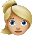 Apple cho nền tảng woman: medium-light skin tone, blond hair