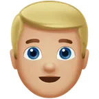 man: medium-light skin tone, blond hair für Apple Plattform
