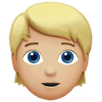 Apple 플랫폼을 위한 person: medium-light skin tone, blond hair