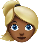 woman: medium-dark skin tone, blond hair untuk platform Apple