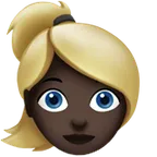 woman: dark skin tone, blond hair per la piattaforma Apple