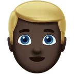 man: dark skin tone, blond hair لمنصة Apple