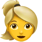 Appleプラットフォームのwoman: blond hair