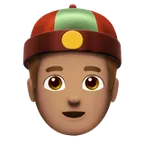 Apple 플랫폼을 위한 person with skullcap: medium skin tone