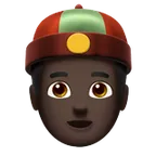 Apple dla platformy person with skullcap: dark skin tone