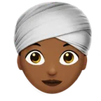 Apple platformu için woman wearing turban: medium-dark skin tone
