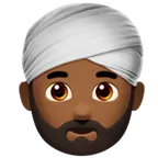 man wearing turban: medium-dark skin tone til Apple platform