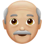 Apple 플랫폼을 위한 old man: medium-light skin tone