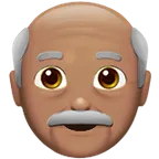 Appleプラットフォームのold man: medium skin tone