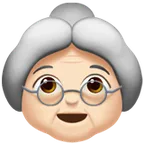 old woman: light skin tone per la piattaforma Apple