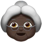 old woman: dark skin tone pentru platforma Apple