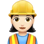 woman construction worker: light skin tone für Apple Plattform