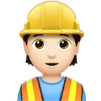 construction worker: light skin tone สำหรับแพลตฟอร์ม Apple