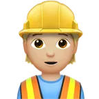 construction worker: medium-light skin tone สำหรับแพลตฟอร์ม Apple