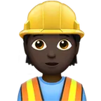 construction worker: dark skin tone สำหรับแพลตฟอร์ม Apple