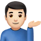 Apple 플랫폼을 위한 man tipping hand: light skin tone