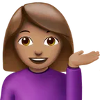 woman tipping hand: medium skin tone สำหรับแพลตฟอร์ม Apple