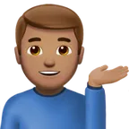 man tipping hand: medium skin tone til Apple platform