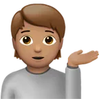person tipping hand: medium skin tone untuk platform Apple