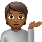 person tipping hand: medium-dark skin tone untuk platform Apple