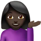 woman tipping hand: dark skin tone für Apple Plattform