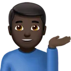man tipping hand: dark skin tone pentru platforma Apple
