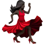 woman dancing: dark skin tone per la piattaforma Apple