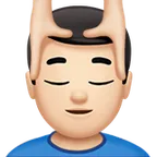 man getting massage: light skin tone untuk platform Apple