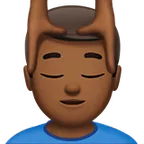 Apple platformu için man getting massage: medium-dark skin tone
