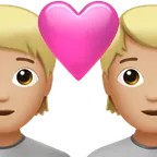 couple with heart: medium-light skin tone สำหรับแพลตฟอร์ม Apple