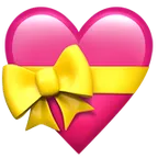 Apple प्लेटफ़ॉर्म के लिए heart with ribbon