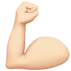 flexed biceps: light skin tone สำหรับแพลตฟอร์ม Apple