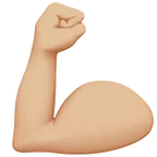 flexed biceps: medium-light skin tone per la piattaforma Apple