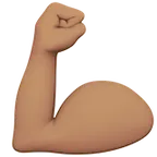 flexed biceps: medium skin tone สำหรับแพลตฟอร์ม Apple