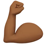 flexed biceps: medium-dark skin tone สำหรับแพลตฟอร์ม Apple