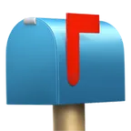 closed mailbox with raised flag for Apple platform