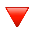 red triangle pointed down لمنصة Apple