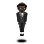 person in suit levitating: dark skin tone pentru platforma Apple