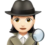woman detective: light skin tone for Apple platform