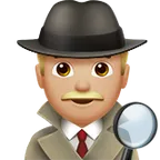 man detective: medium-light skin tone untuk platform Apple