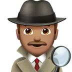 man detective: medium skin tone لمنصة Apple