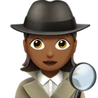 Appleプラットフォームのwoman detective: medium-dark skin tone