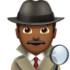 man detective: medium-dark skin tone für Apple Plattform
