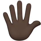 hand with fingers splayed: dark skin tone für Apple Plattform