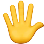 hand with fingers splayed עבור פלטפורמת Apple