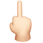 middle finger: light skin tone per la piattaforma Apple