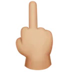 Apple 플랫폼을 위한 middle finger: medium-light skin tone