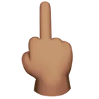 middle finger: medium skin tone pentru platforma Apple