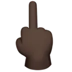 middle finger: dark skin tone pentru platforma Apple